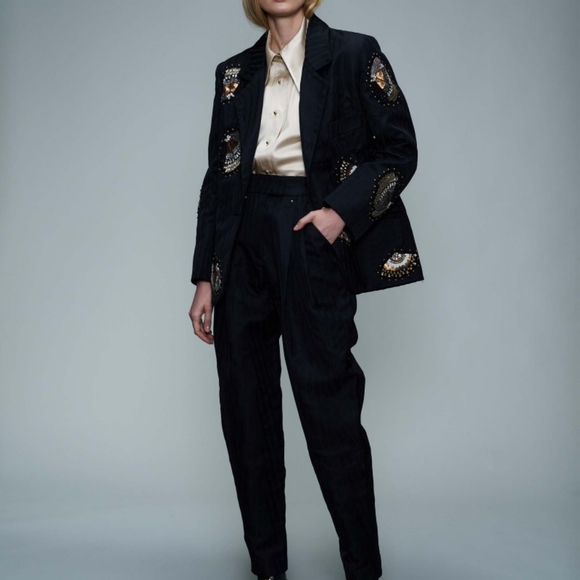 VIVIENNE HU BUTTERFLY PATCHES EMBROIDERED JACKET - Picture 2 of 6